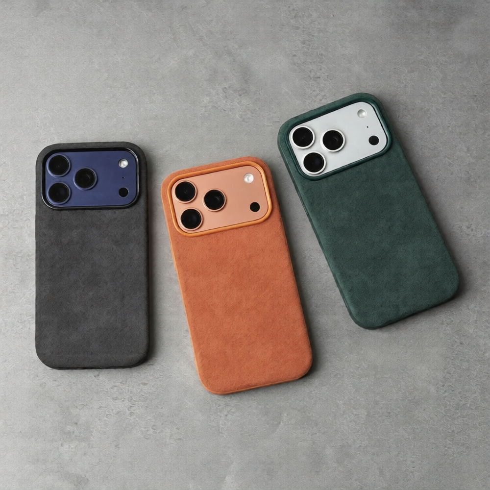 Alcantara Suede-Style MagSafe Case for iPhone 15–17 Series – Luxury Business Cover