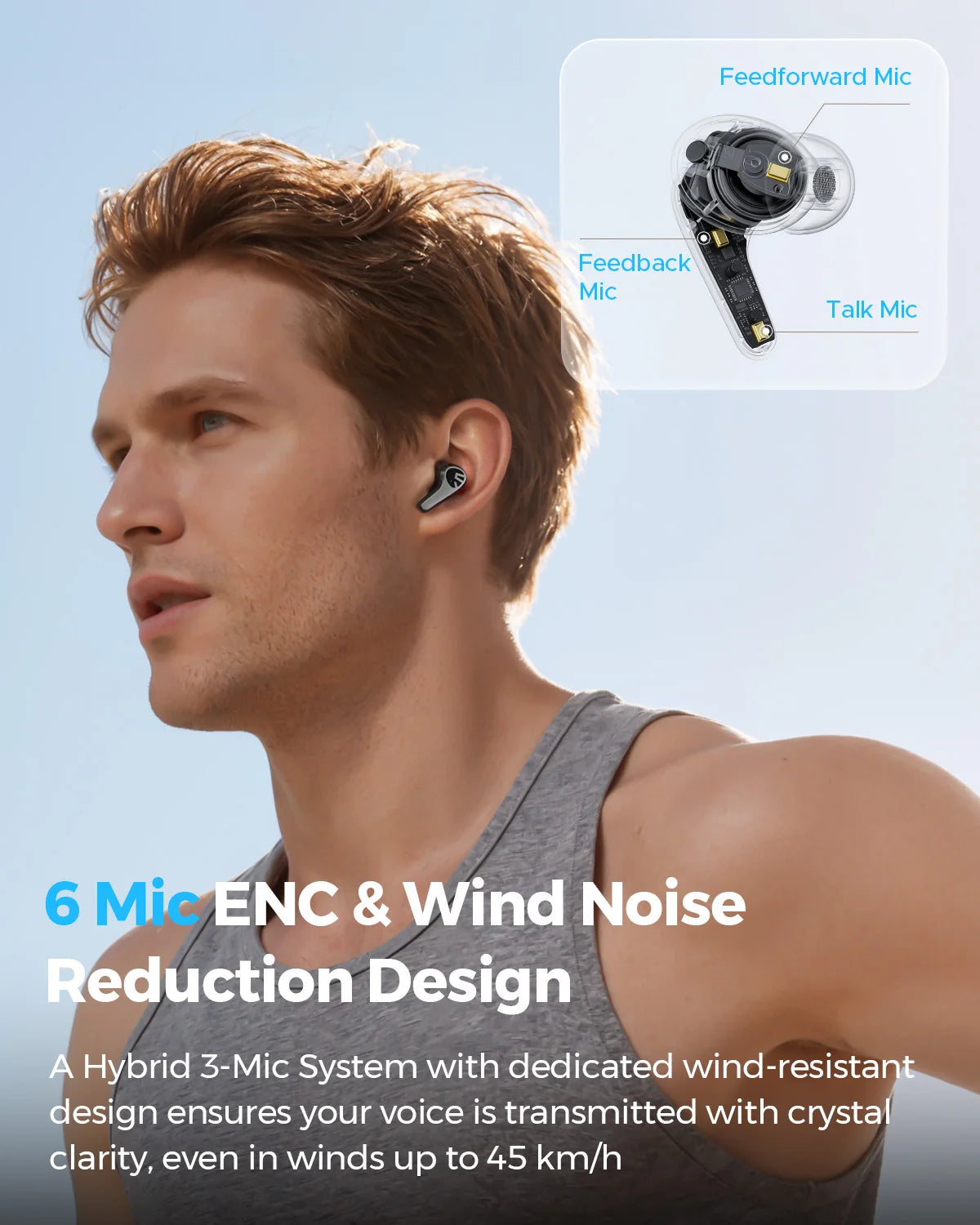 SOUNDPEATS C30 Wireless Earbuds – 52dB Hybrid ANC, Bluetooth 6.0, LDAC Hi-Res Audio & 6-Mic ENC