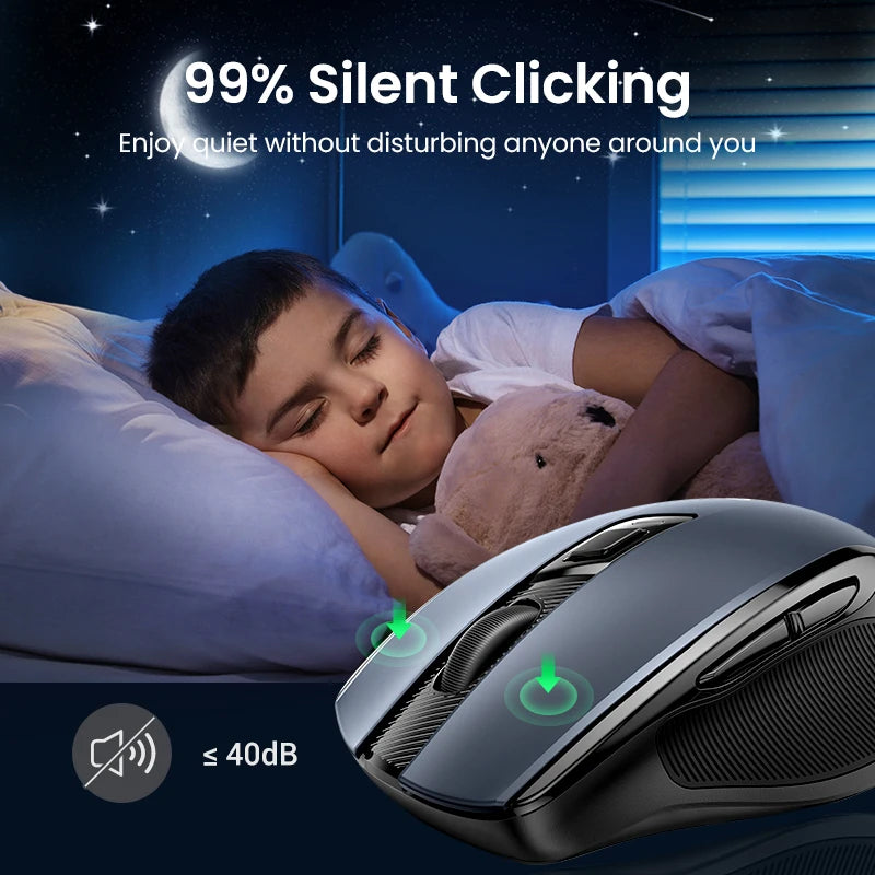 UGREEN Wireless Mouse – Ergonomic, 4000DPI, Bluetooth & 2.4G