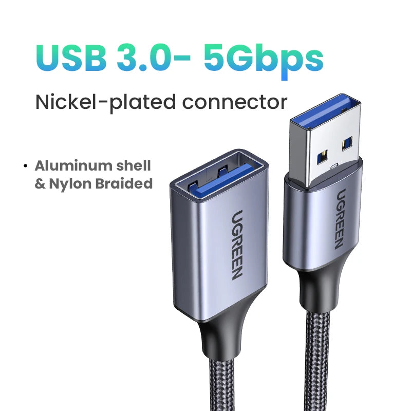 UGREEN USB 3.0 Extension Cable – Male to Female, Data Transfer