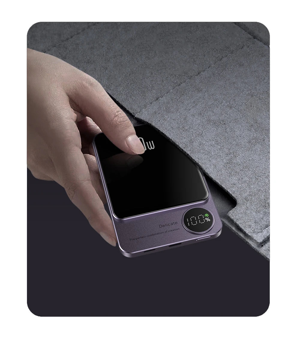 Alloy 10000mAh Power Bank – Wireless & Magnetic
