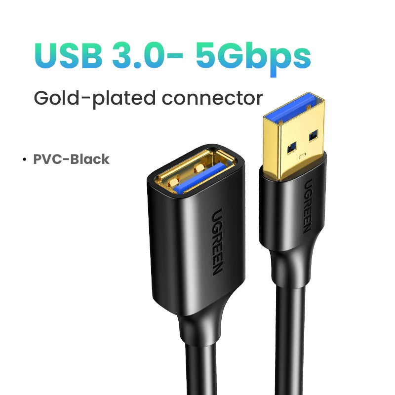 UGREEN USB 3.0 Extension Cable – Male to Female, Data Transfer