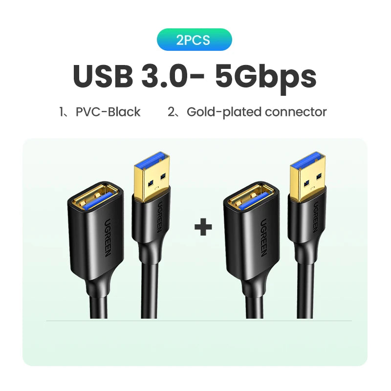 UGREEN USB 3.0 Extension Cable – Male to Female, Data Transfer