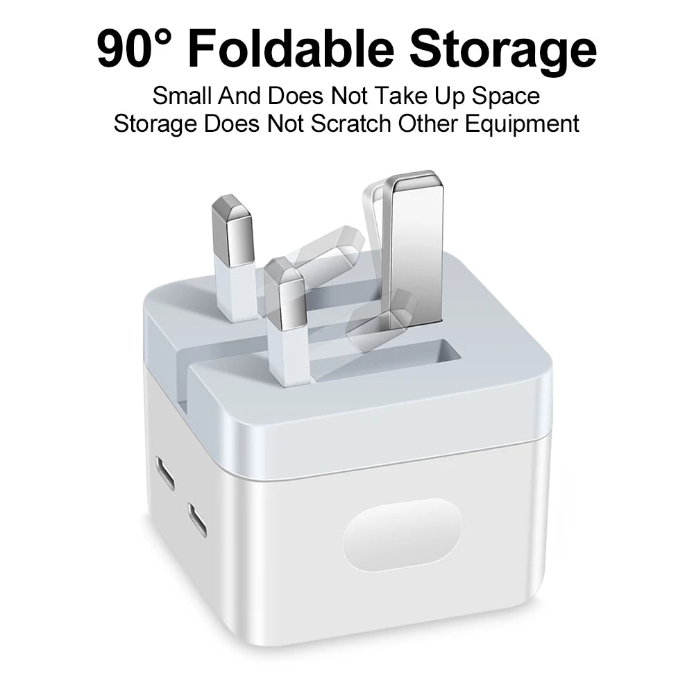 35W Dual PD Fast Charger – USB-C Wall Adapter for iPhone & Android