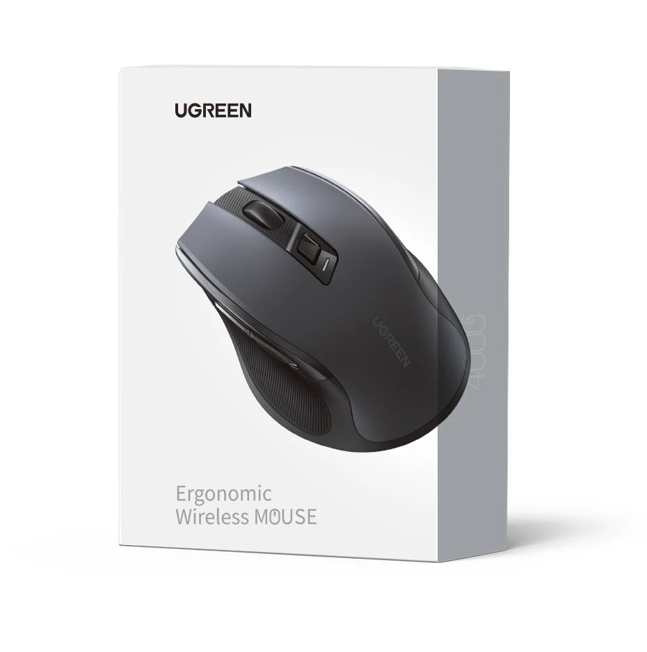 UGREEN Wireless Mouse – Ergonomic, 4000DPI, Bluetooth & 2.4G