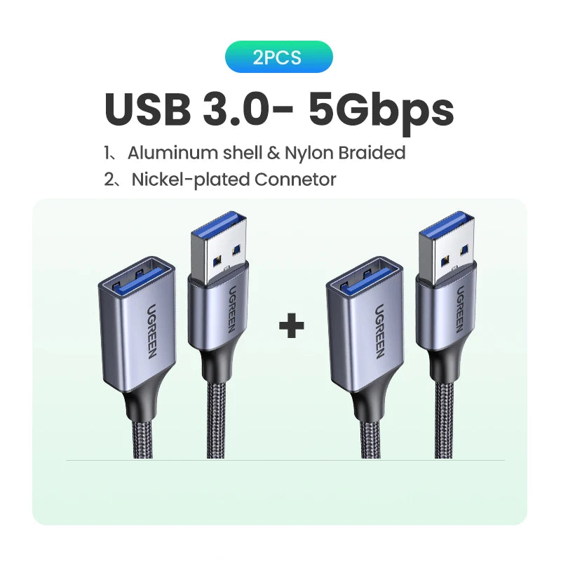 UGREEN USB 3.0 Extension Cable – Male to Female, Data Transfer