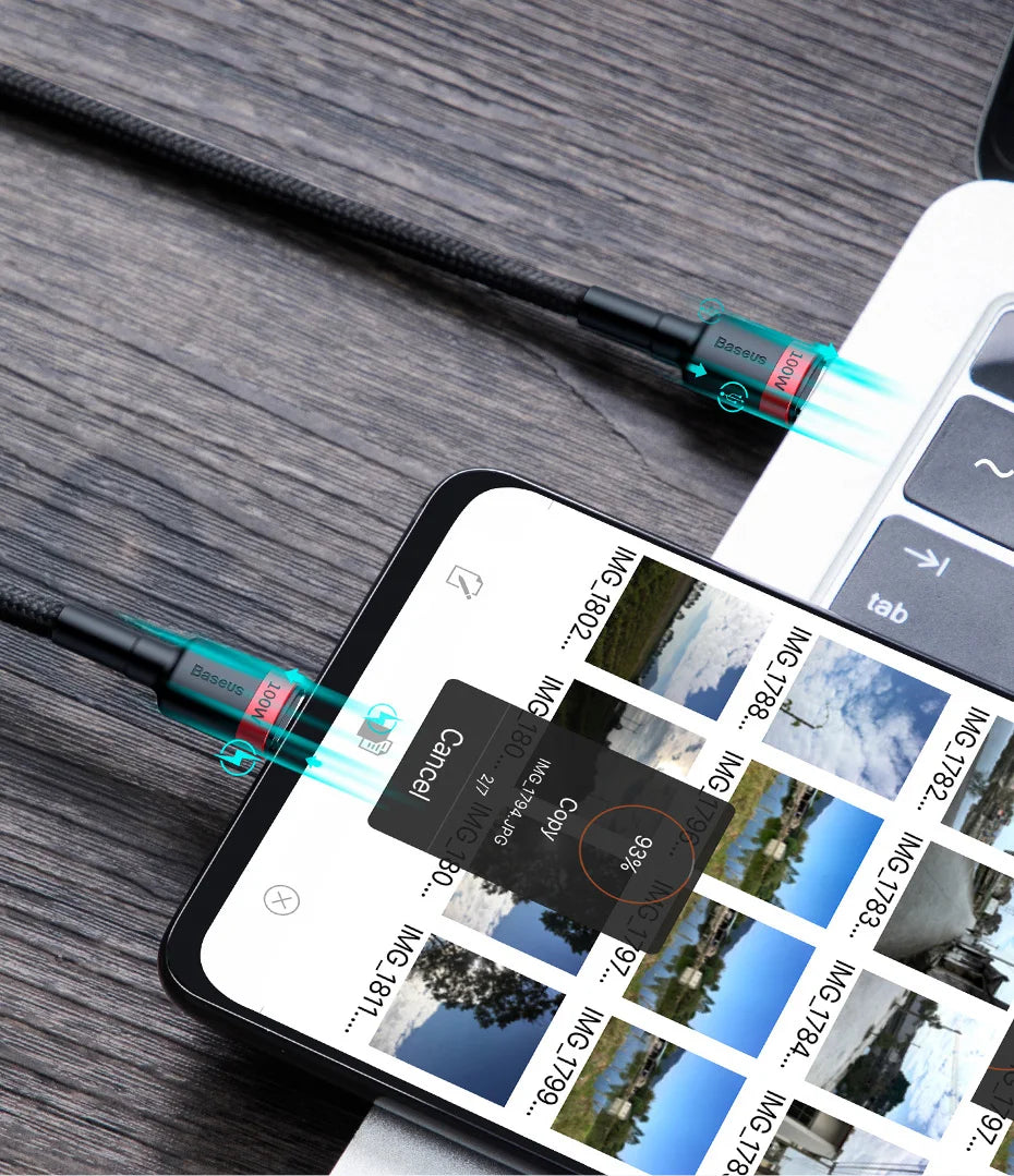 Baseus 100W USB-C Fast Charging Cable – MacBook & iPhone
