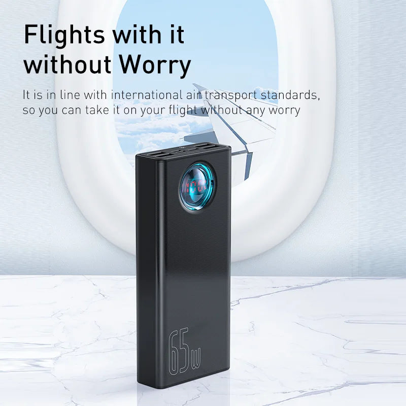 Baseus 65W 30,000mAh Power Bank – PD Quick Charging Portable Charger