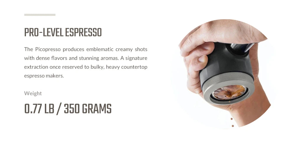 WACACO Picopresso Espresso Maker – Portable 18 Bar Travel Coffee Machine