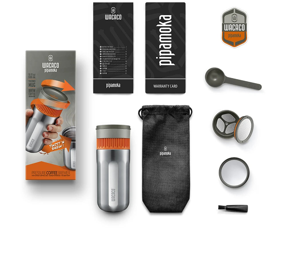 WACACO Pipamoka All-in-One Coffee Maker – Hand-Powered, Insulated & Pressure Brewer