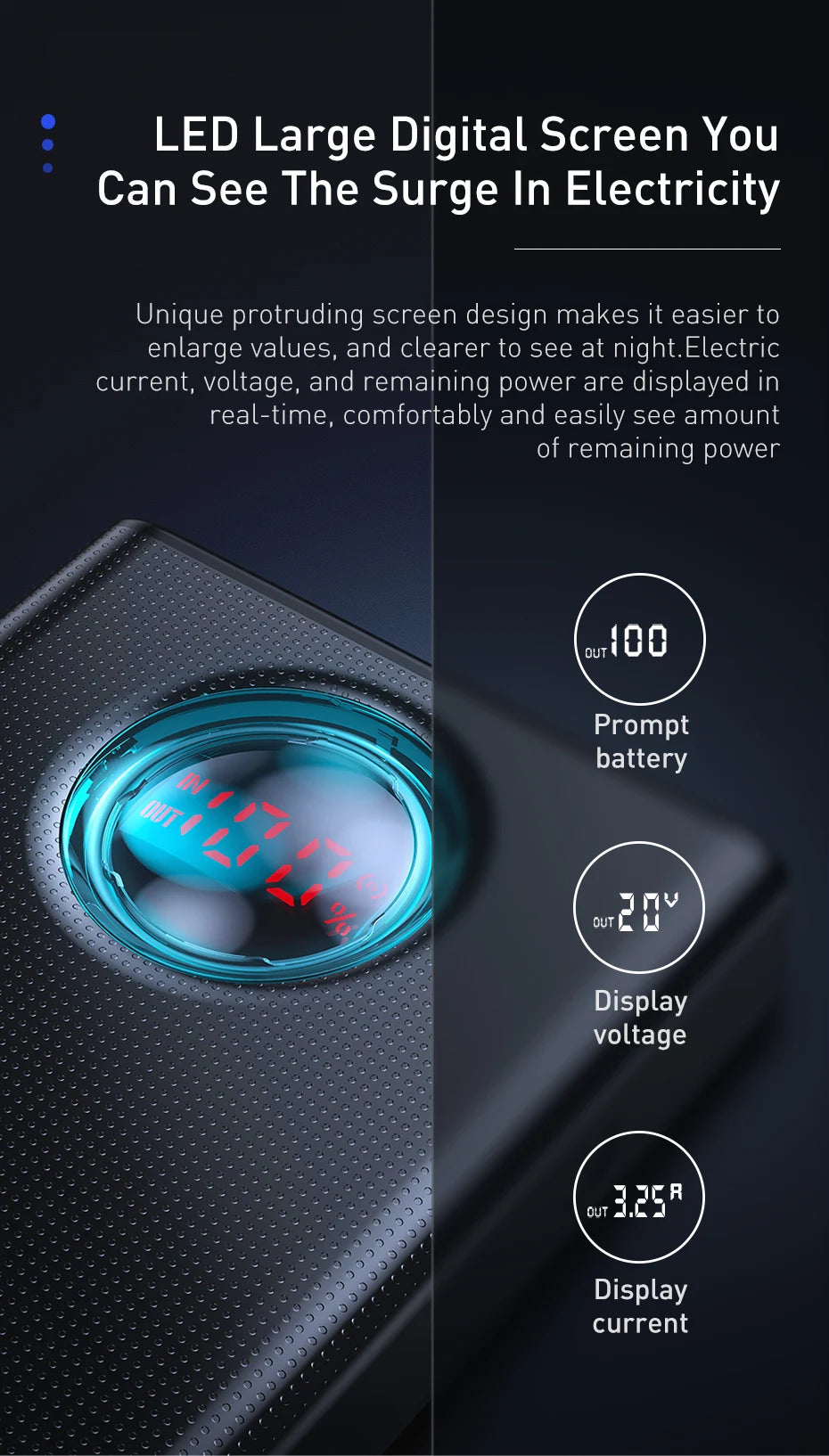 Baseus 65W 30,000mAh Power Bank – PD Quick Charging Portable Charger