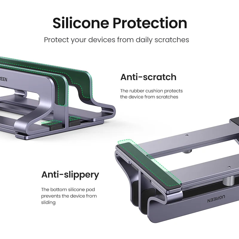 UGREEN Foldable Laptop Stand – Aluminum Vertical Holder for MacBook & PC