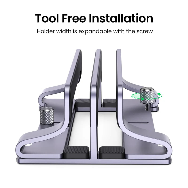 UGREEN Foldable Laptop Stand – Aluminum Vertical Holder for MacBook & PC
