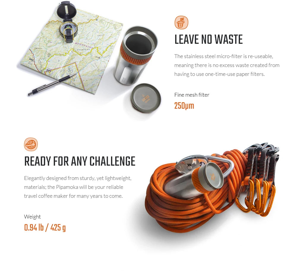 WACACO Pipamoka All-in-One Coffee Maker – Hand-Powered, Insulated & Pressure Brewer
