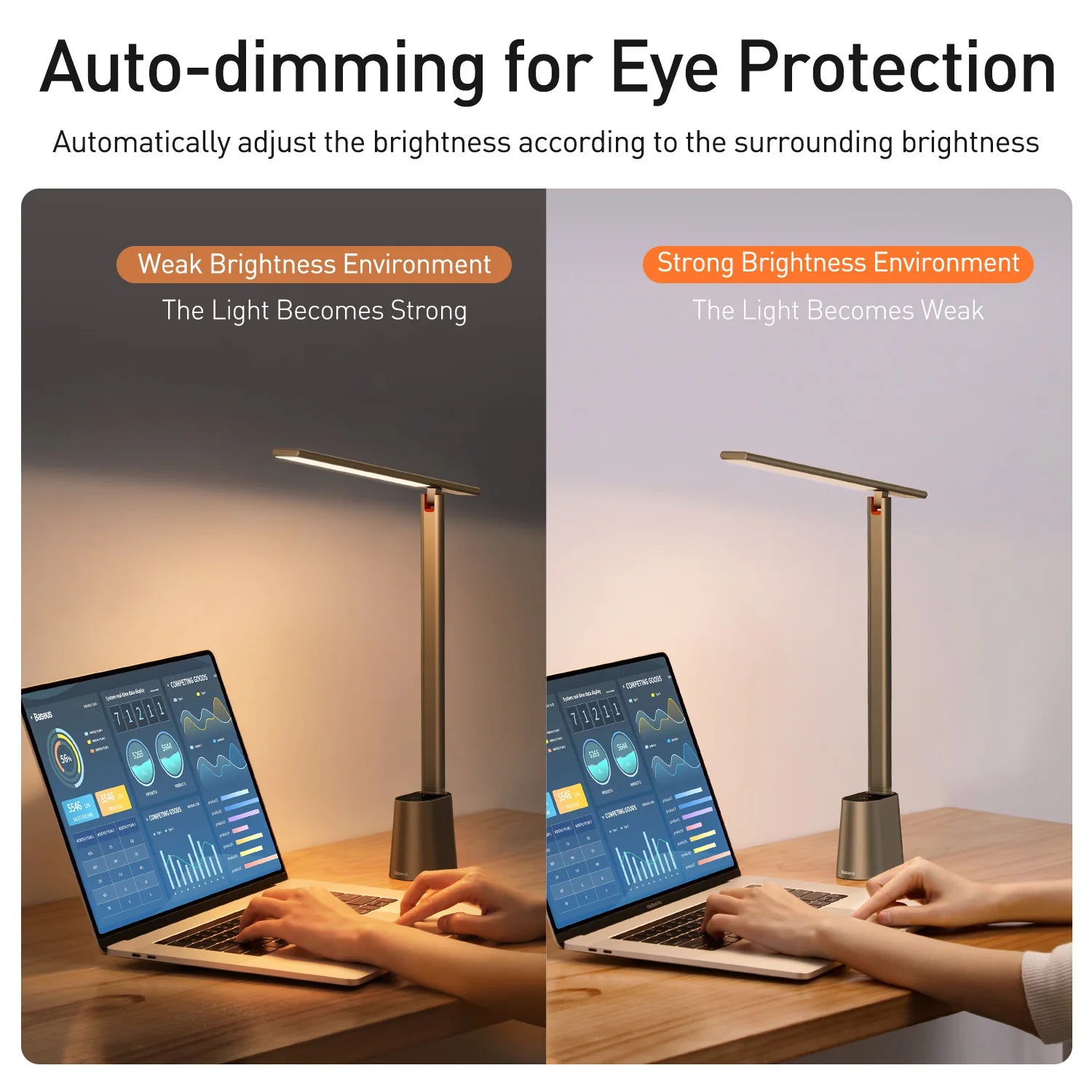 Baseus Dimmable LED Table Lamp – Eye Protection Desk Light for Office & Study
