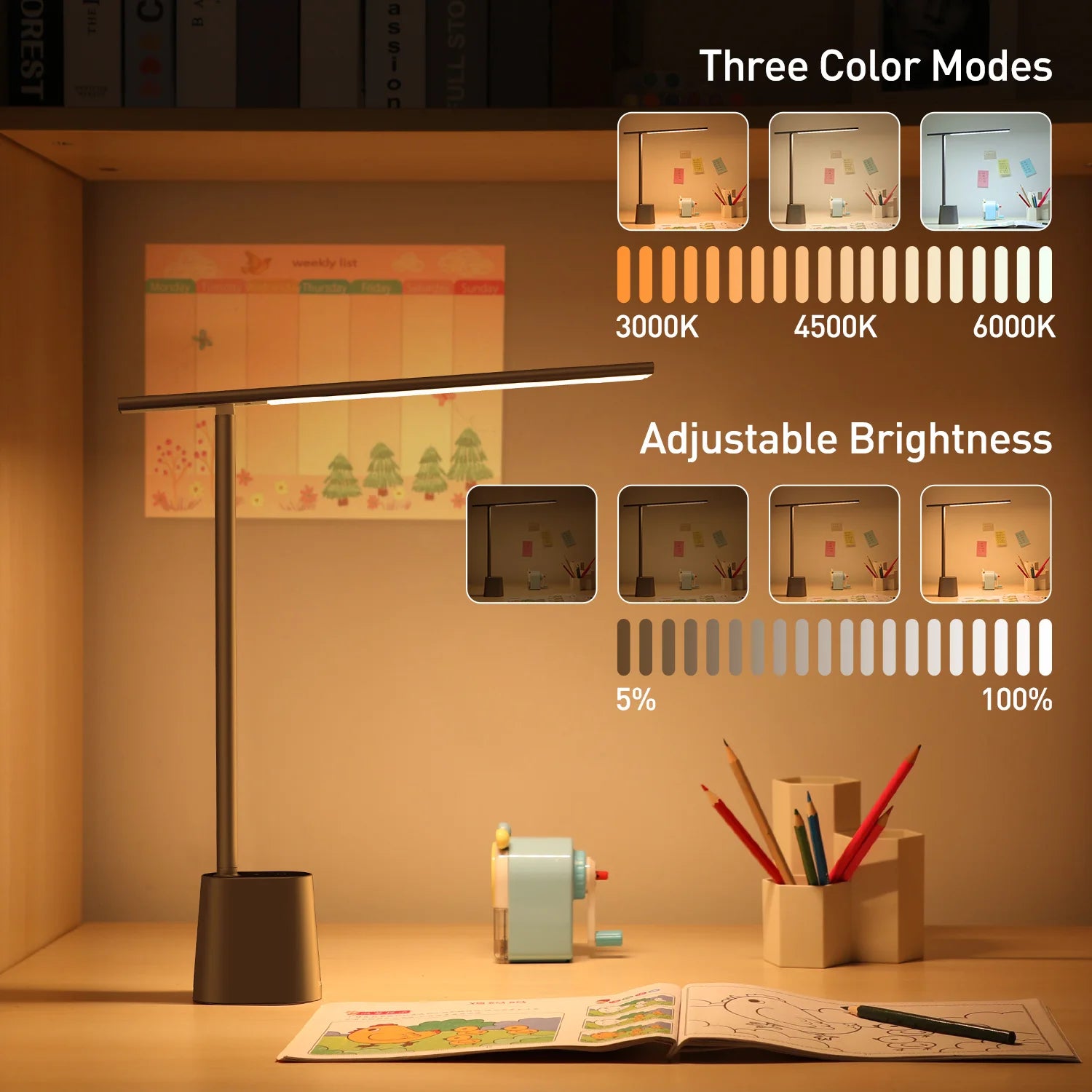 Baseus Dimmable LED Table Lamp – Eye Protection Desk Light for Office & Study