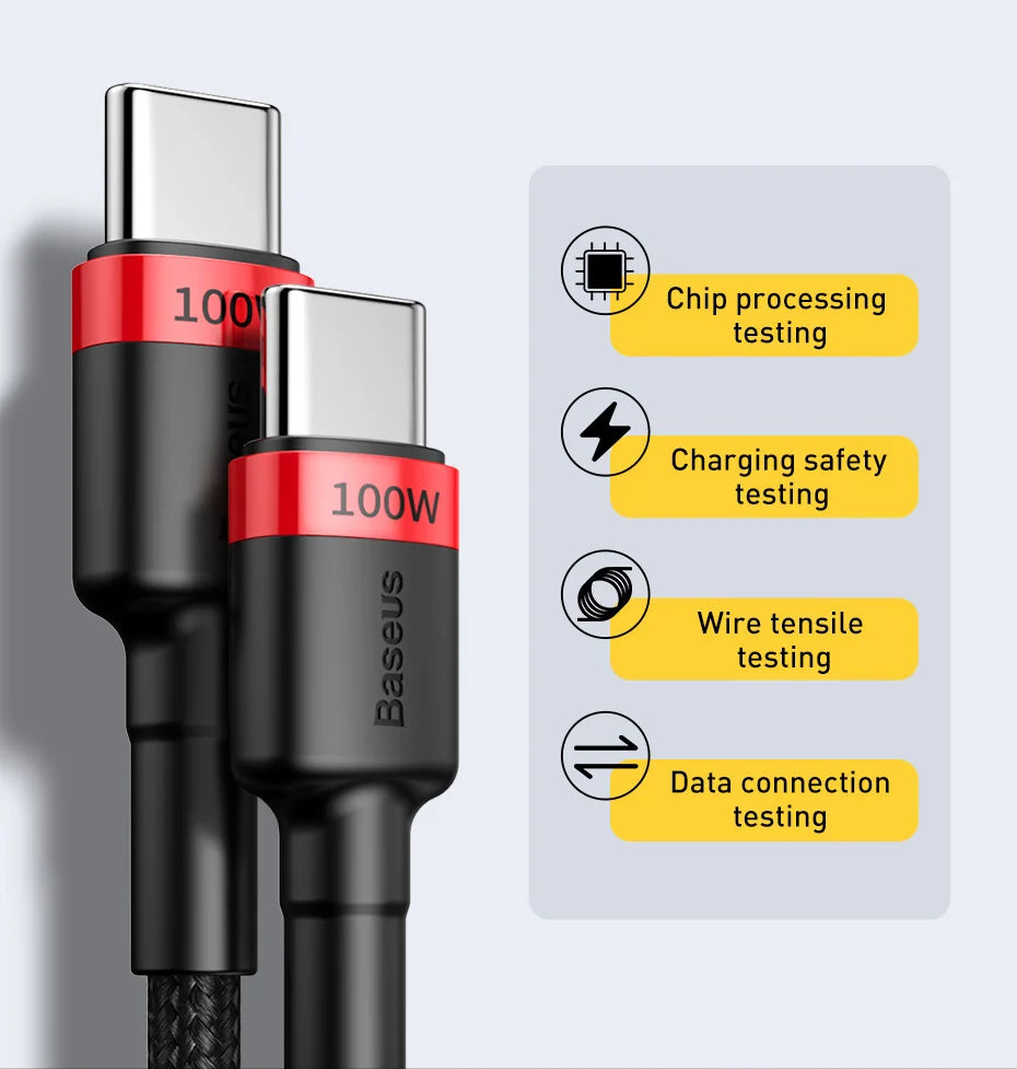 Baseus 100W USB-C Fast Charging Cable – MacBook & iPhone