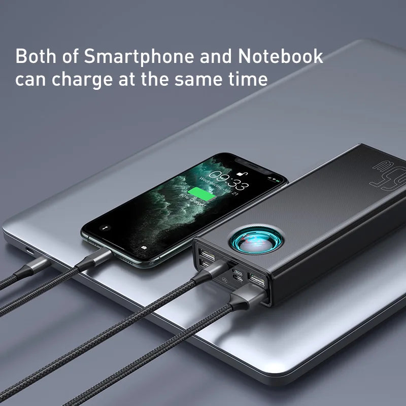 Baseus 65W 30,000mAh Power Bank – PD Quick Charging Portable Charger