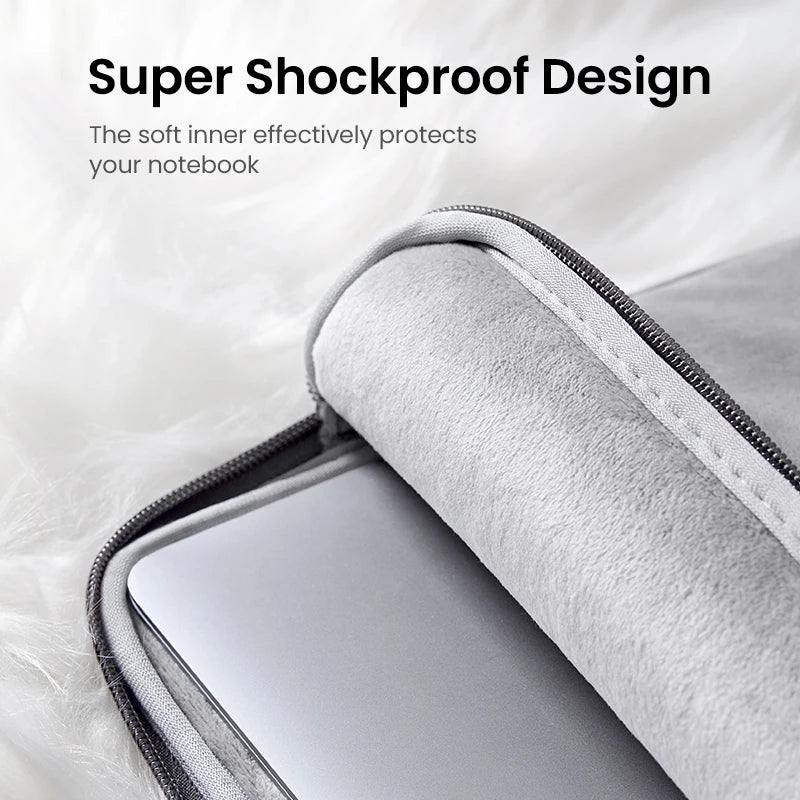 UGREEN Leather Laptop & iPad Sleeve – MacBook Pro/Air 13–14