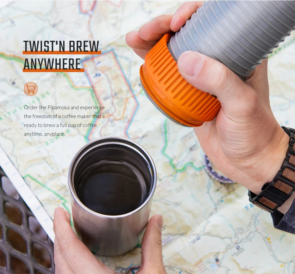WACACO Pipamoka All-in-One Coffee Maker – Hand-Powered, Insulated & Pressure Brewer