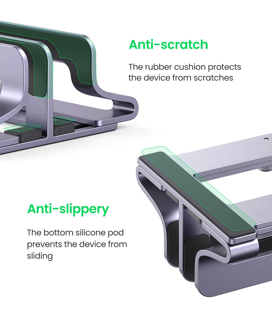 UGREEN Foldable Laptop Stand – Aluminum Vertical Holder for MacBook & PC
