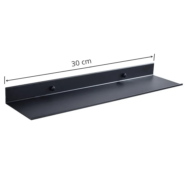 Wall-Mounted Black Shelf – Bathroom, Kitchen & Shower Storage Rack