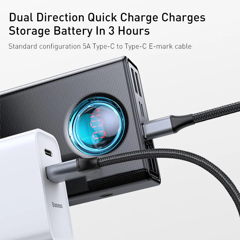 Baseus 65W 30,000mAh Power Bank – PD Quick Charging Portable Charger