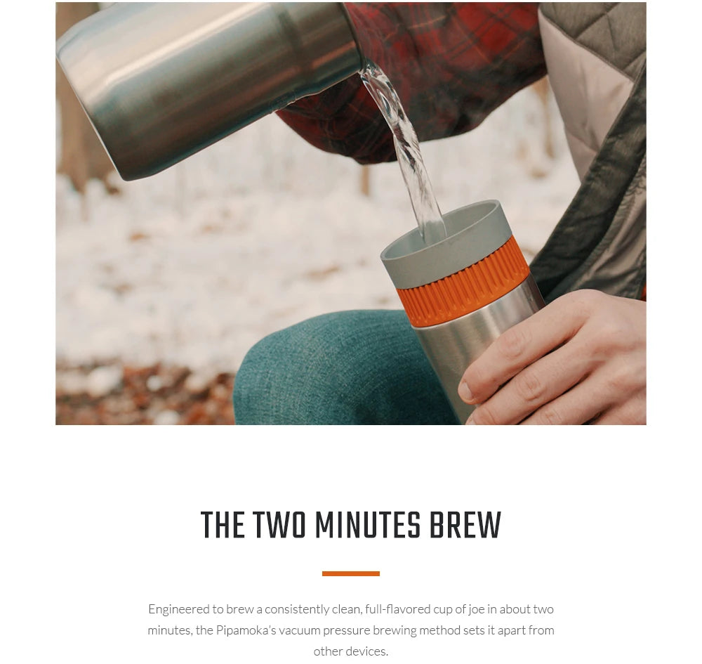 WACACO Pipamoka All-in-One Coffee Maker – Hand-Powered, Insulated & Pressure Brewer
