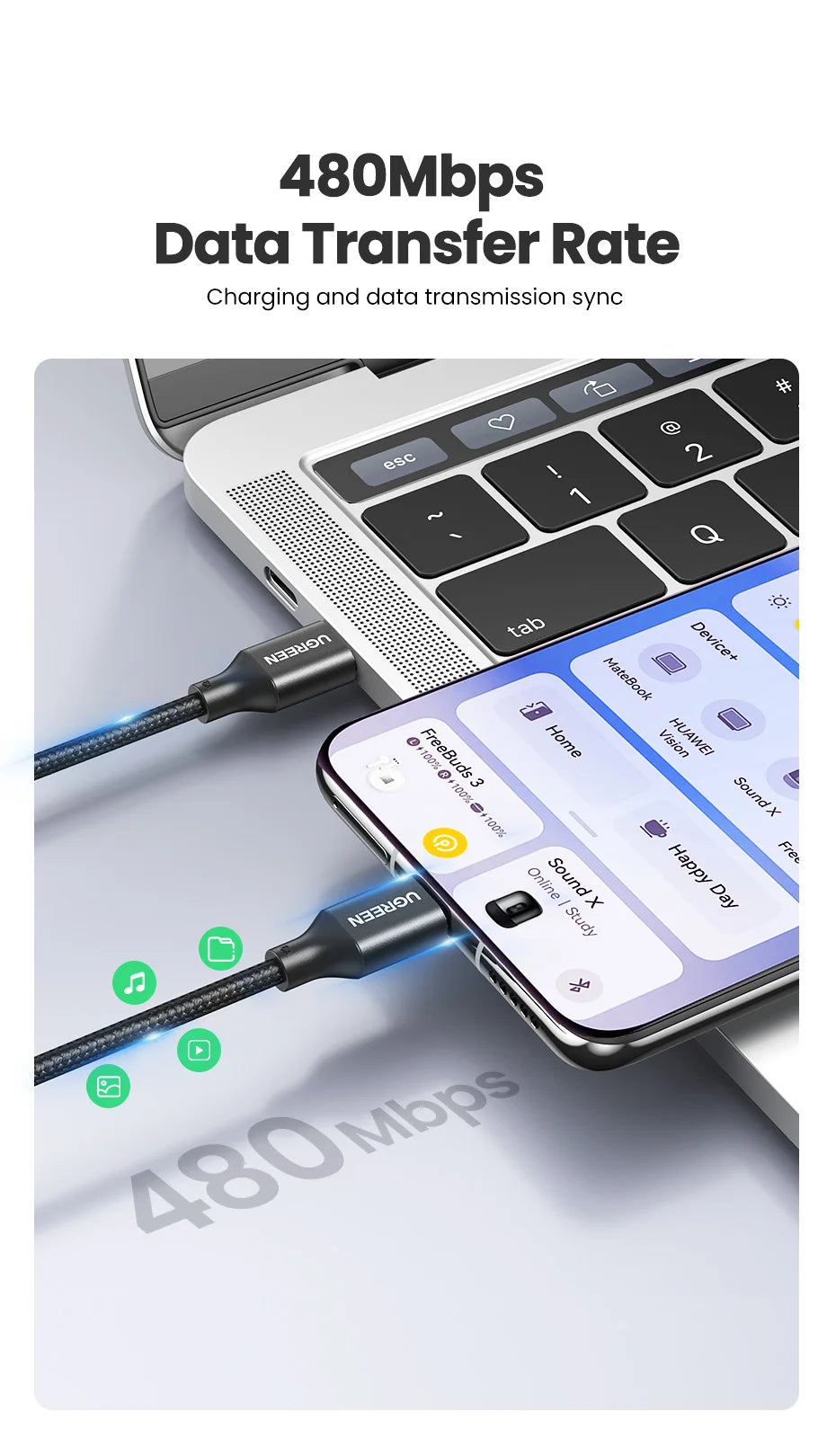 UGREEN USB-C SuperCharge Cable – Quick Charge 3.0