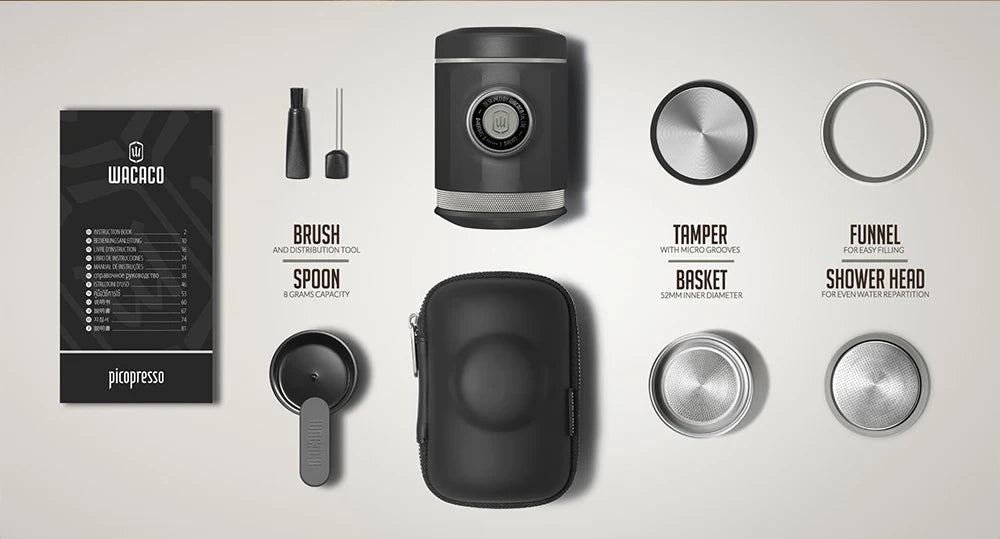 WACACO Picopresso Espresso Maker – Portable 18 Bar Travel Coffee Machine