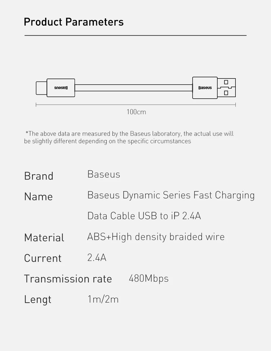 Baseus Fast Charging USB Cable – iPhone Compatible