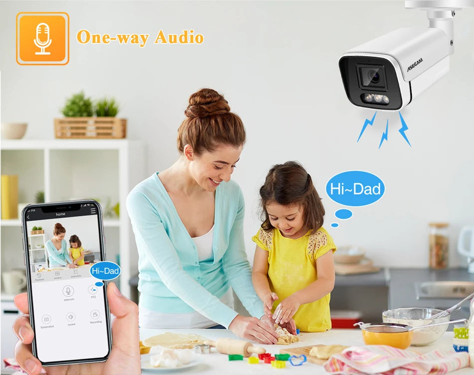 Metal Bullet Security Camera – 4K 8MP, POE, Outdoor Night Vision
