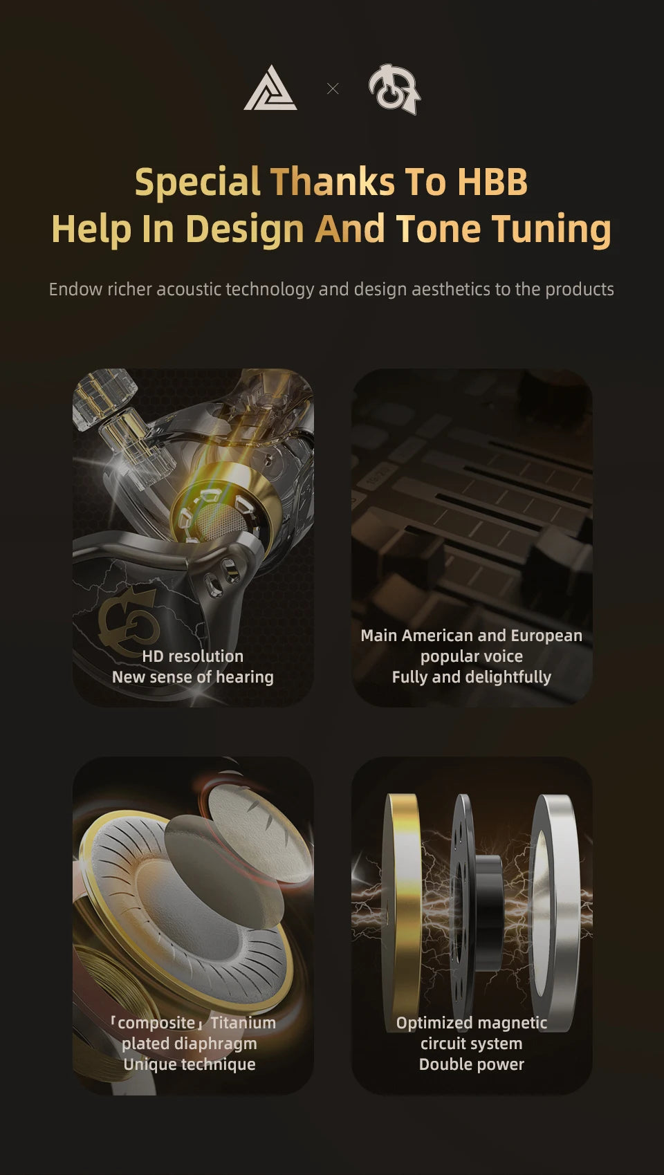 QKZ x HBB 10mm HiFi Earphones – Semi-Open Design