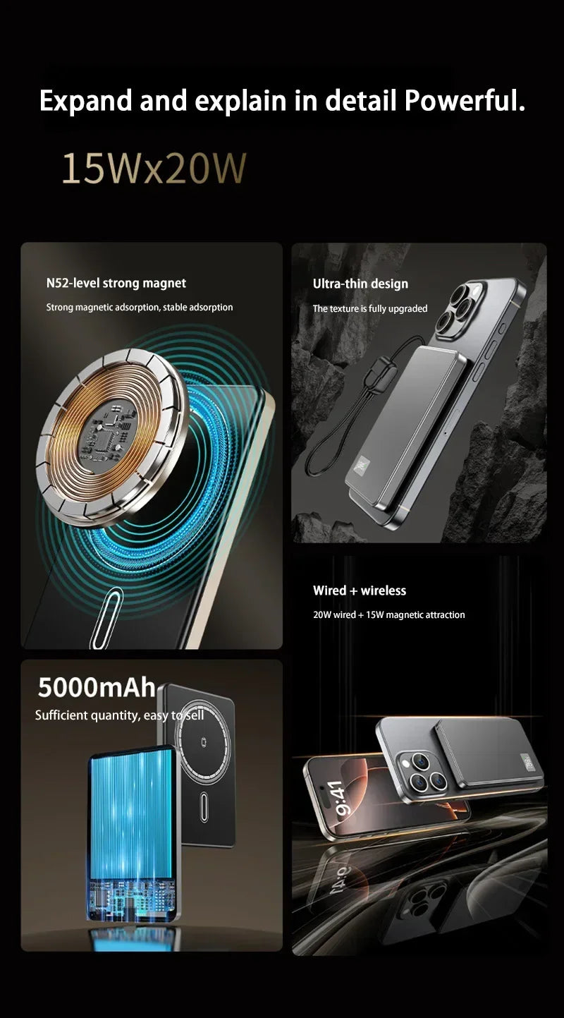 Xiaomi PD25W Wireless Magnetic Power Bank – Portable Magsafe Charger