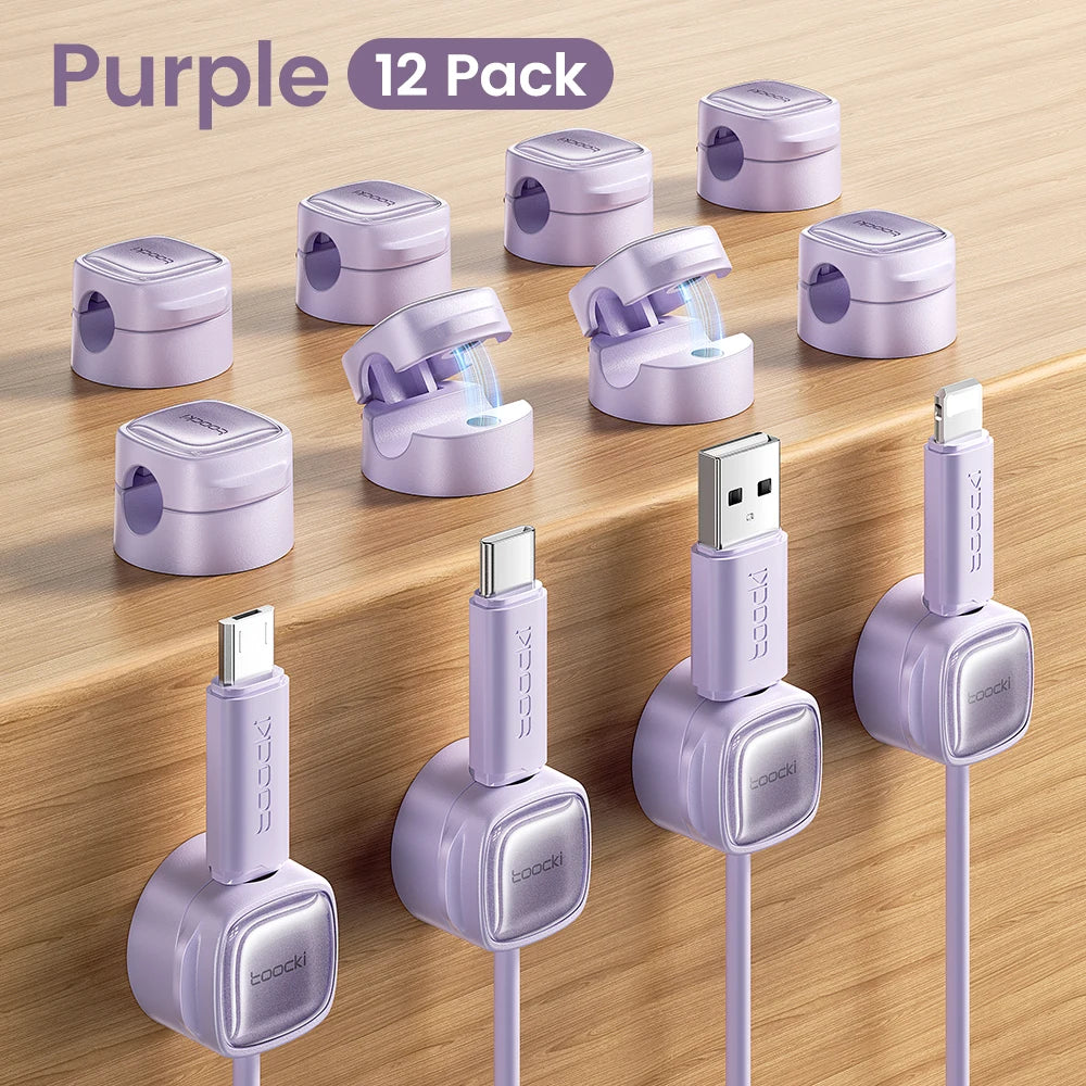 Toocki Magnetic Cable Clips – Desk Wire Management Organizer