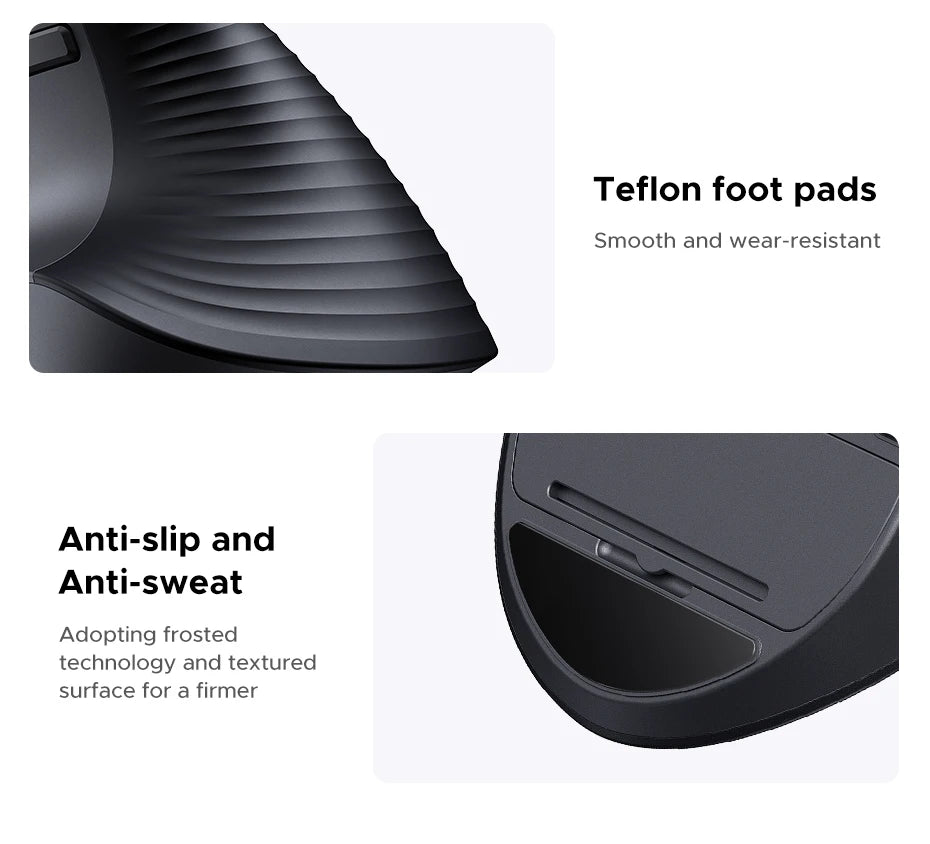 UGREEN Bluetooth 2.4G Vertical Wireless Mouse – Ergonomic, 4000 DPI, 6 Buttons