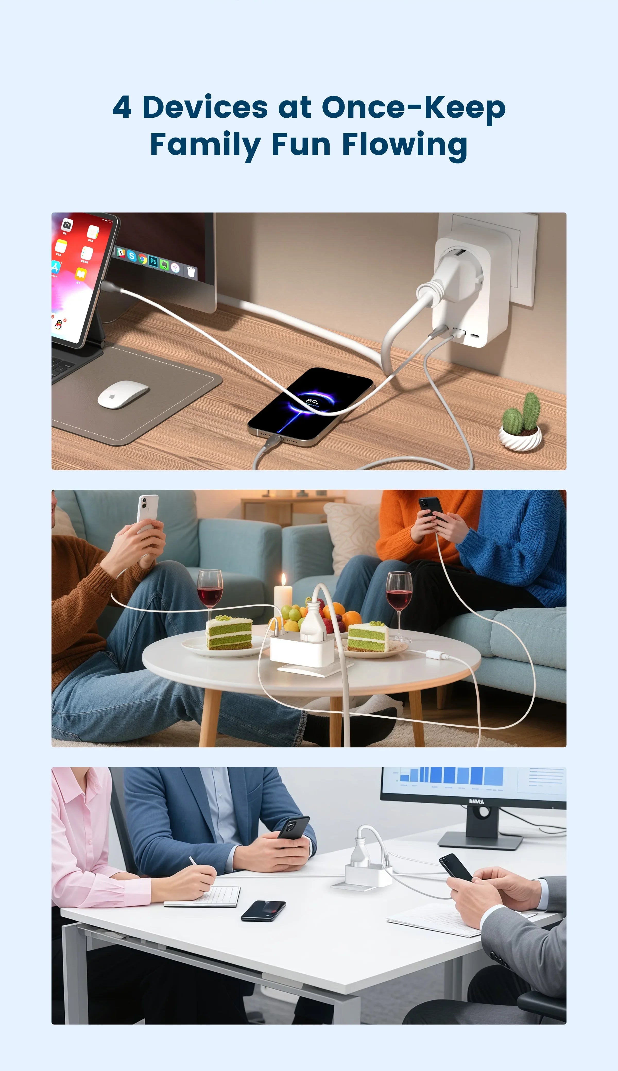 GIRIER Smart WiFi Plug + 65W Fast Charger – EU/US/UK/FR