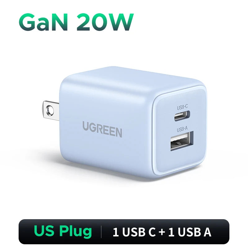 UGREEN GaN USB-C Mini Charger – Compact Charging Performance (Up to 20W Devices)