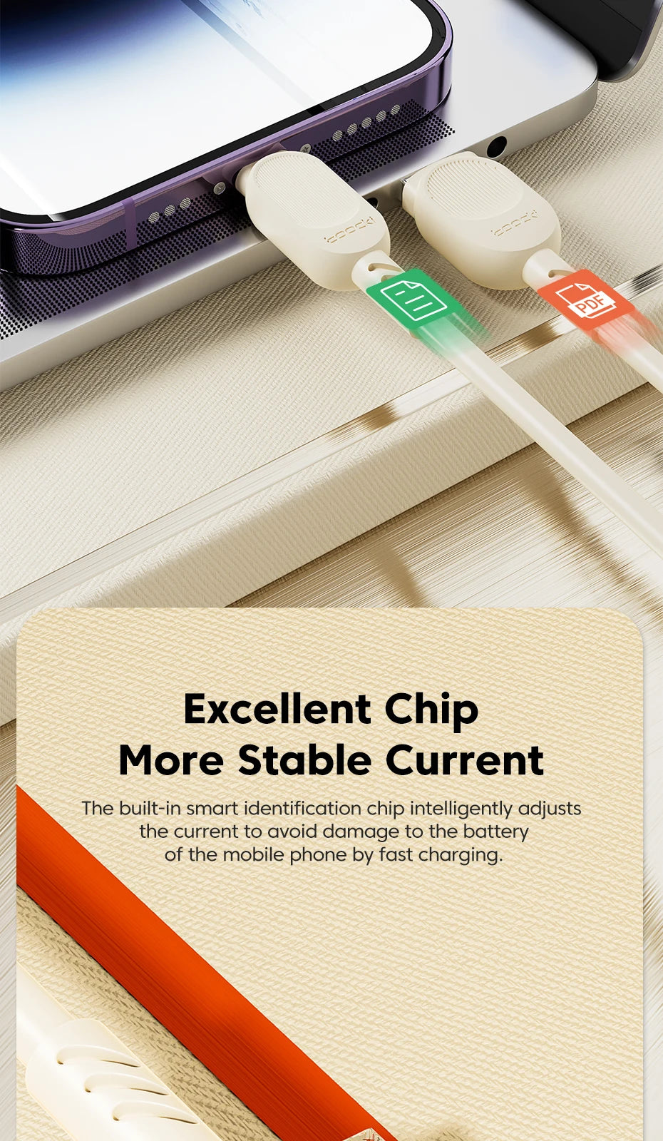Toocki Fast USB Cable for iPhone & iPad – 2.4A Charging