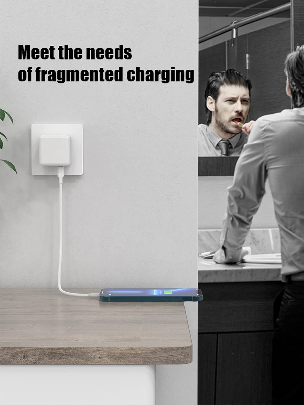 40W Dual USB-C Charger – Foldable Wall Adapter for iPhone & iPad