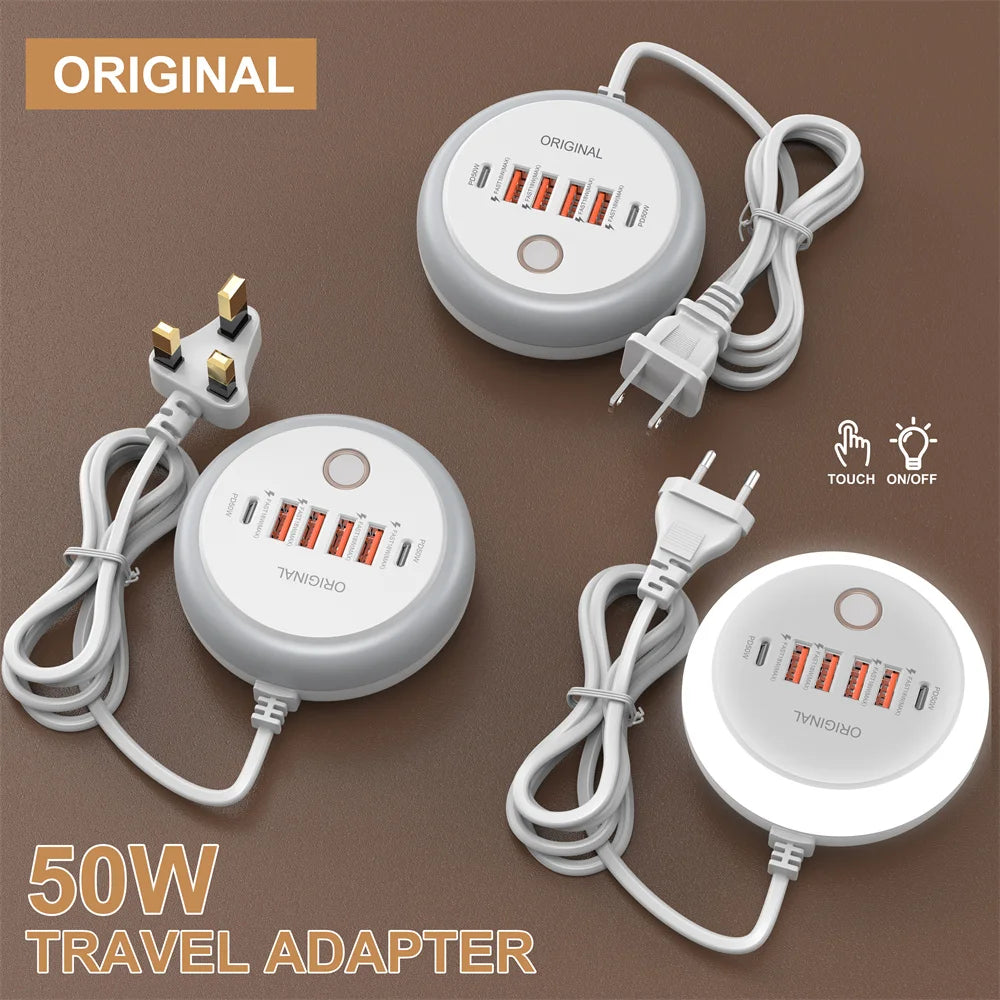 50W USB Multi-Port Charger – Quick Charge for Phones