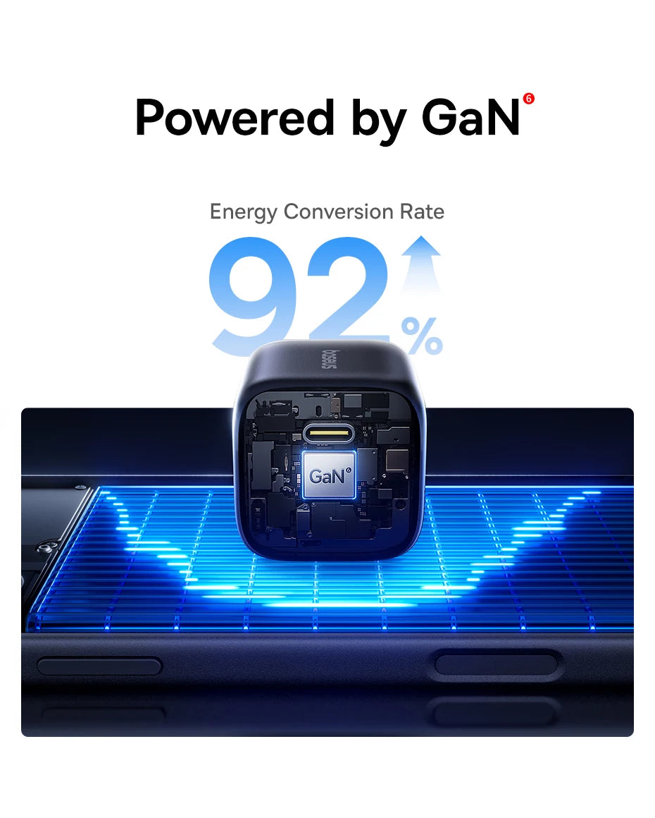 Baseus 45W GaN Charger For iPhone 17 16 15 Pro Max Samsung Galaxy Fast Charger Phone Charger USB C Charger Portable PD Charger