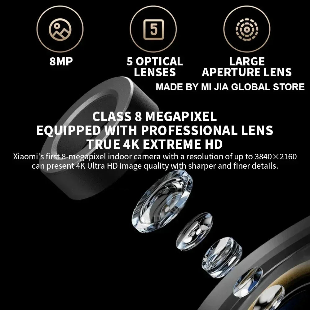 Xiaomi Smart Camera C700 8MP 4K Ultra HD Indoor WiFi 6 AI Human Detection Baby Cry Alert 2-WayTalk Night Vision Mi Home Security