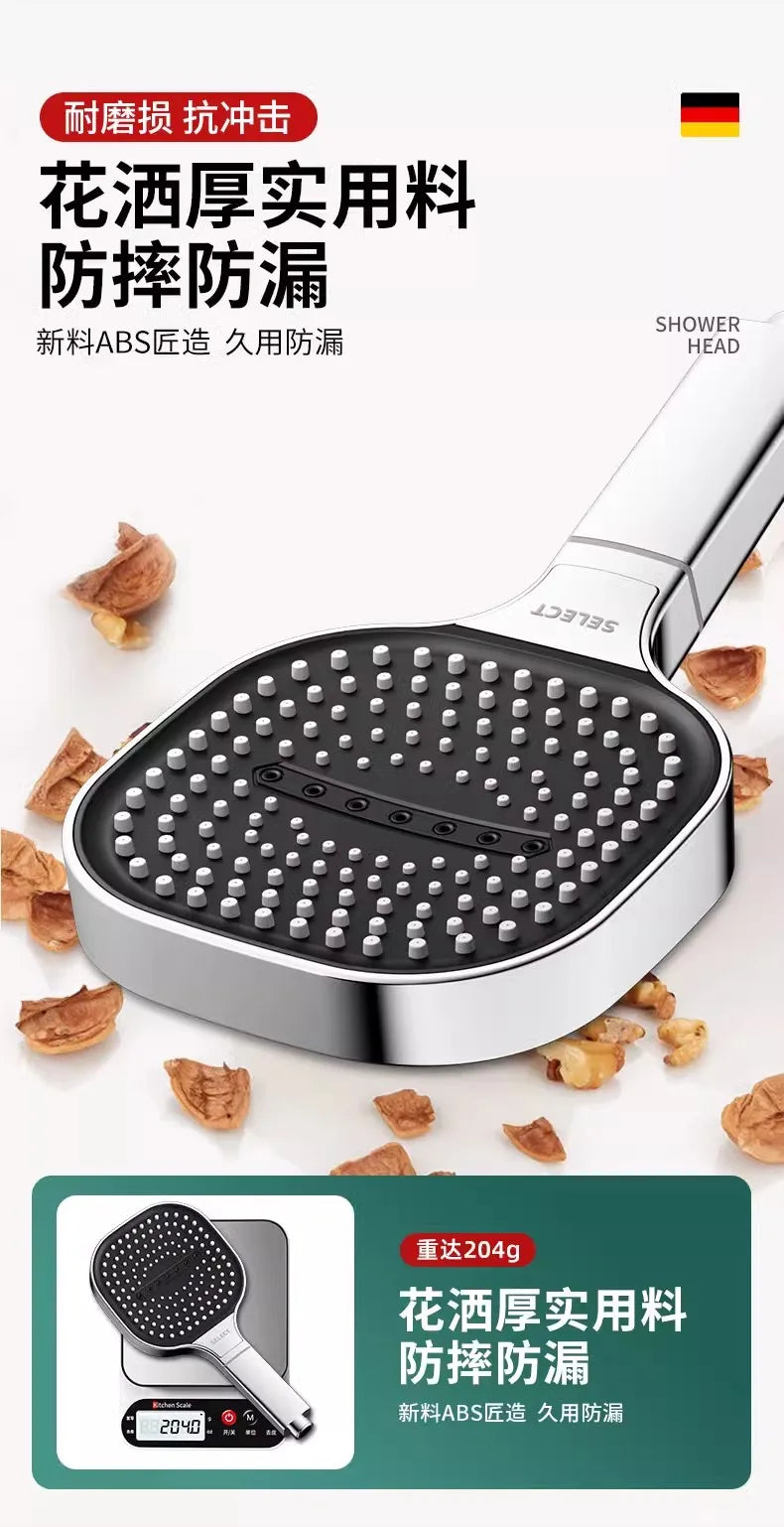 High Pressure Shower Head 13CM – 3 Modes, Massage Water Flow with Filter