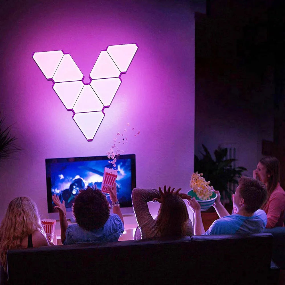 Smart RGB Triangle Wall Lamp – Bedroom, Office & Bedside Decor