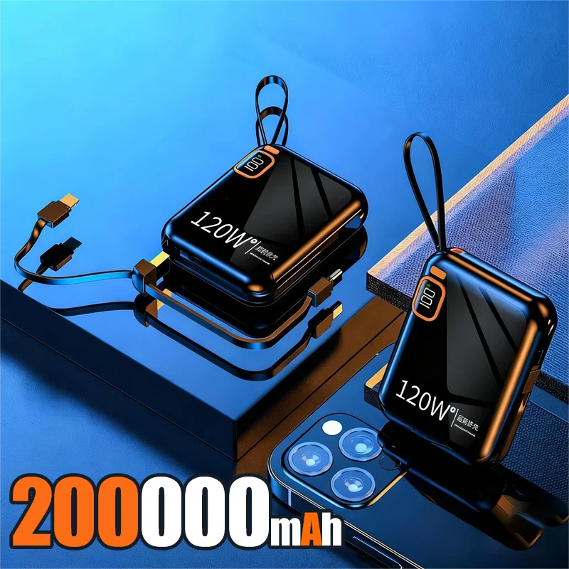 200000mAh 120W Power Bank – Portable USB-C Fast Charging for Phones
