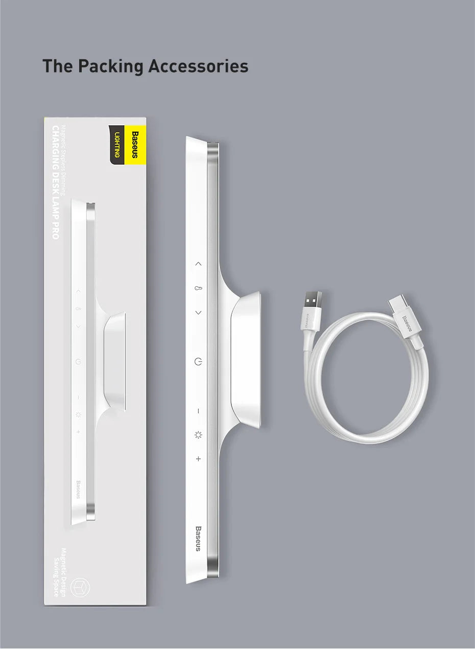 Baseus Magnetic LED Desk Lamp – Rechargeable & Dimmable Light for Modern Workspaces