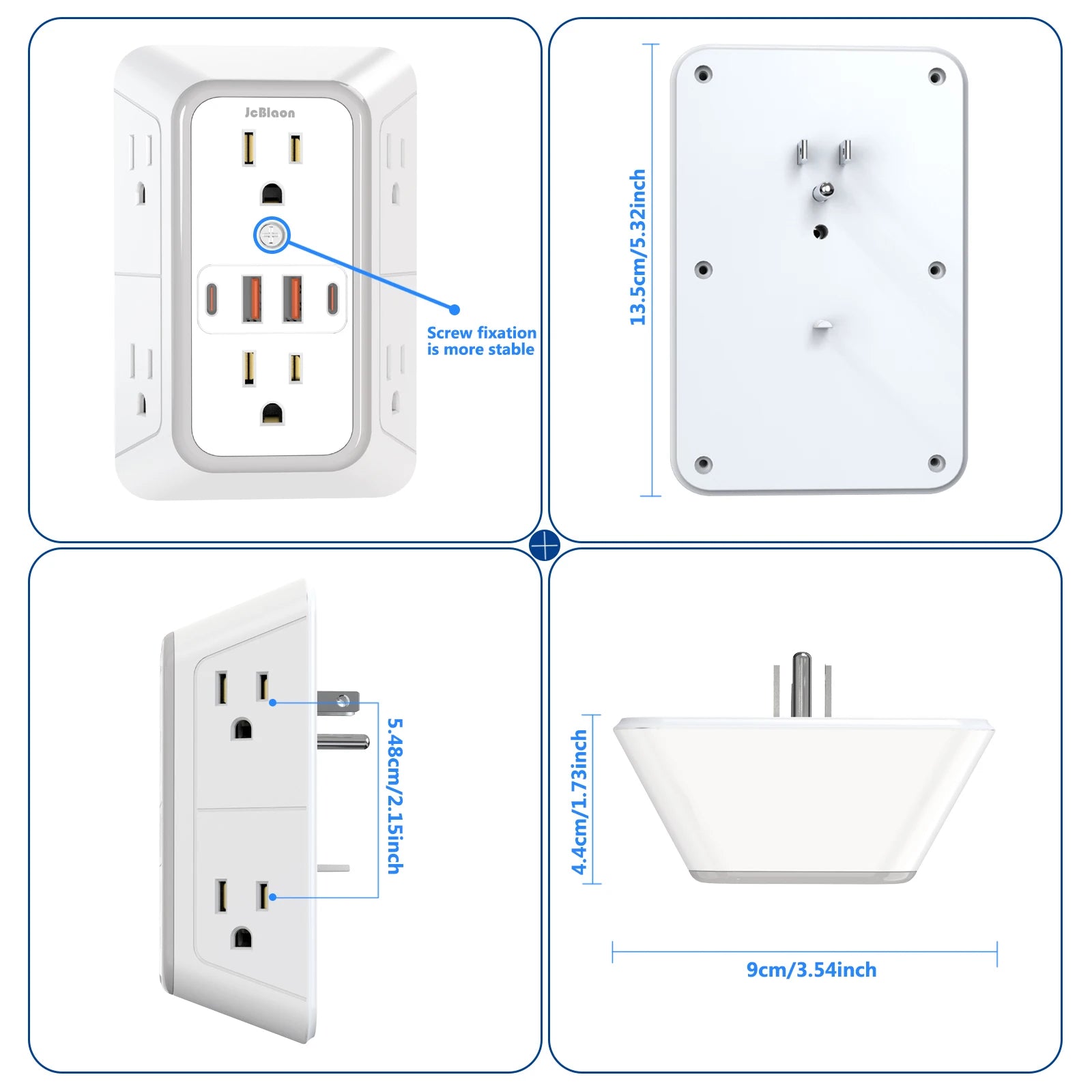 6-Outlet Power Strip with 4 USB Ports (2 Type-C)