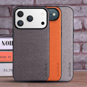 Luxury Textile PU Leather Case for iPhone 17 Series – Slim Shockproof Cover