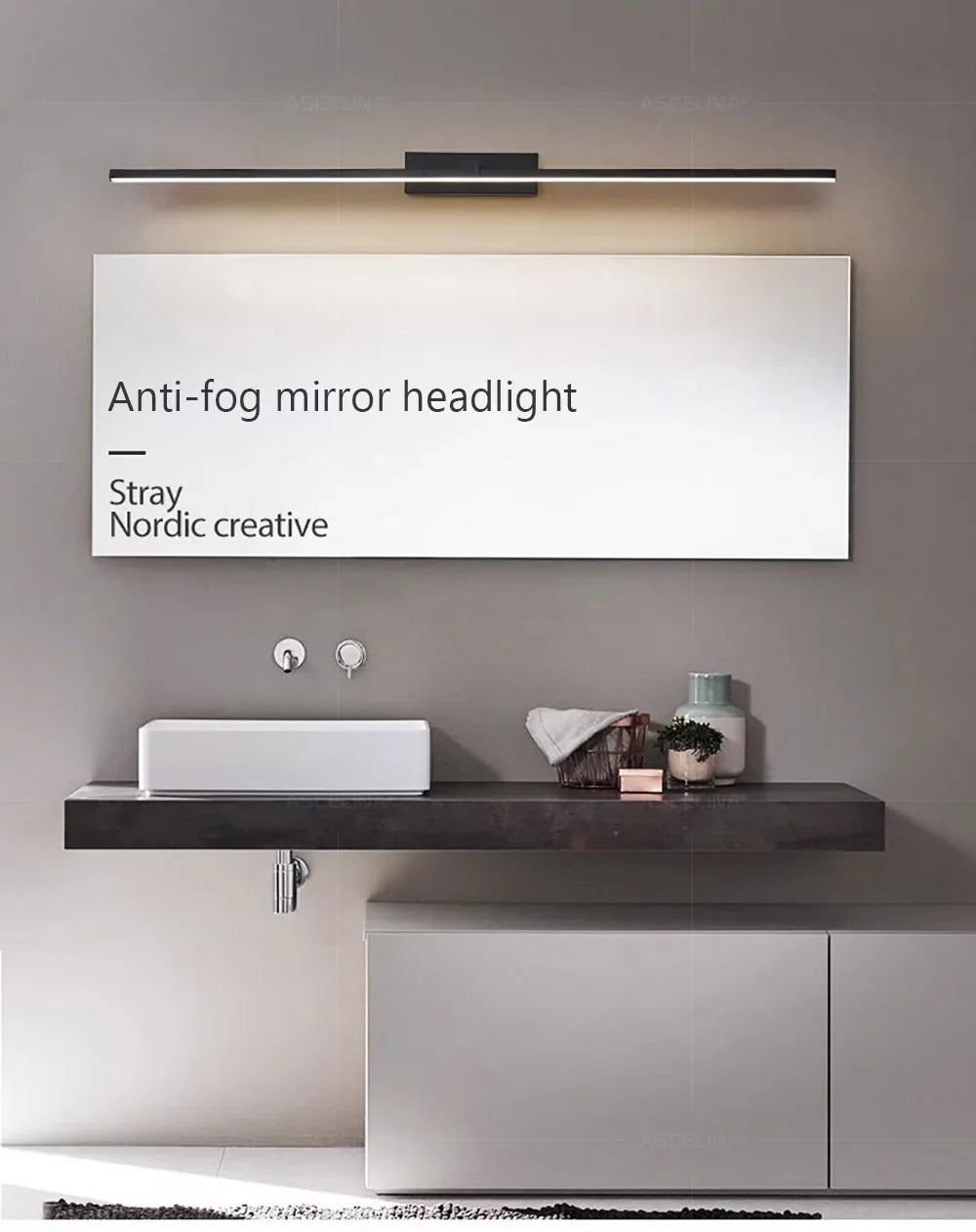 Indoor LED Wall Light – Mirror Decor, 60–100cm
